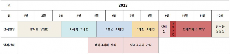 2022 창작예술촌 전시일정